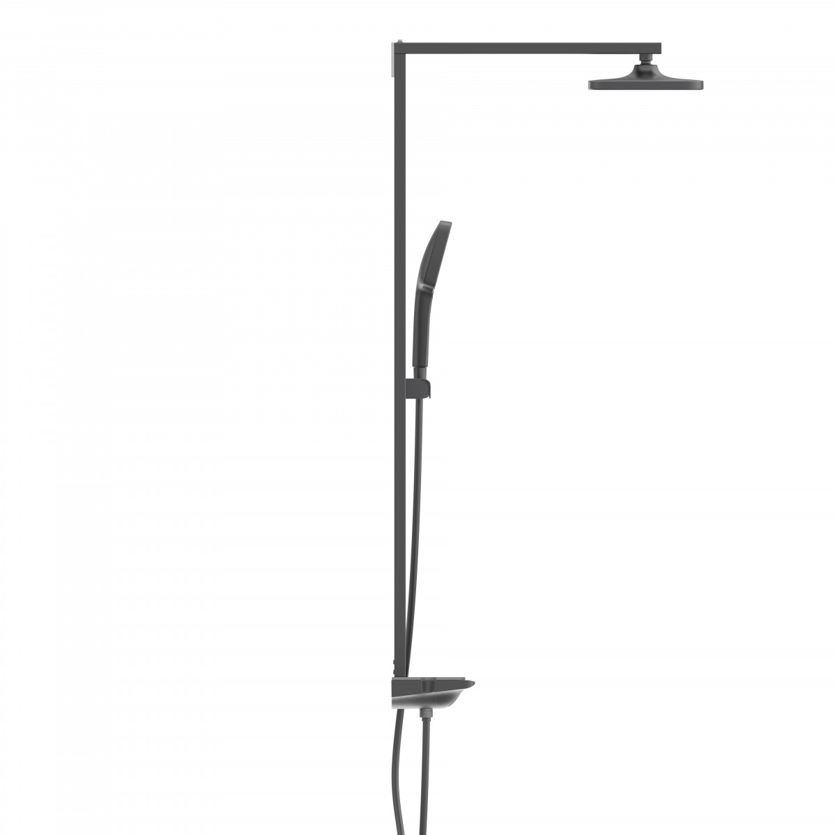 SCHÜTTE HAWAII Overhead showerset with thermostatic faucet, graphite matt
