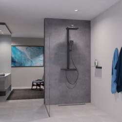 SCHÜTTE HAWAII Overhead showerset with thermostatic faucet, graphite matt