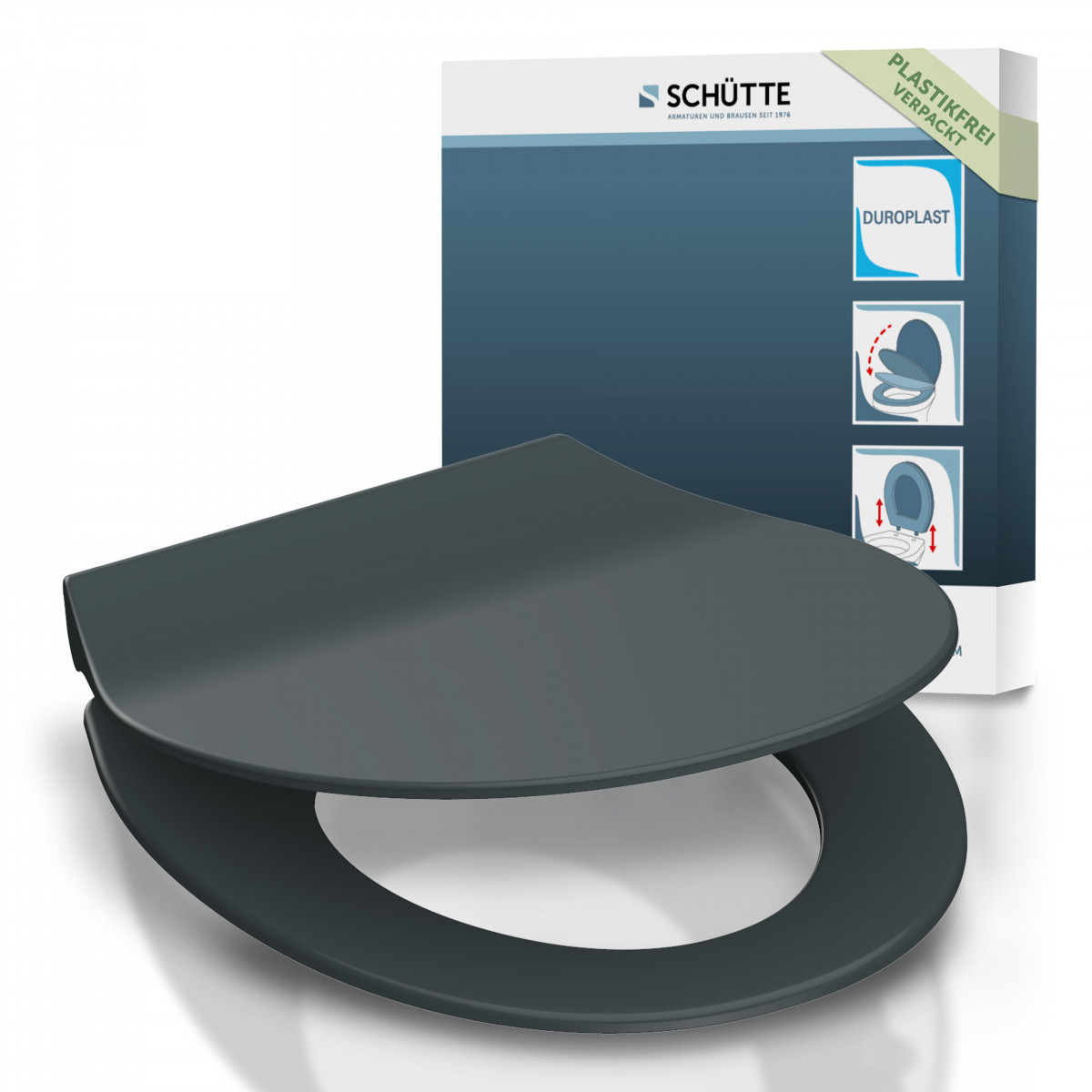 Duroplast Toilet Seat Ultra Thin SLIM ANTHRAZIT with Soft Close and Quick Release
