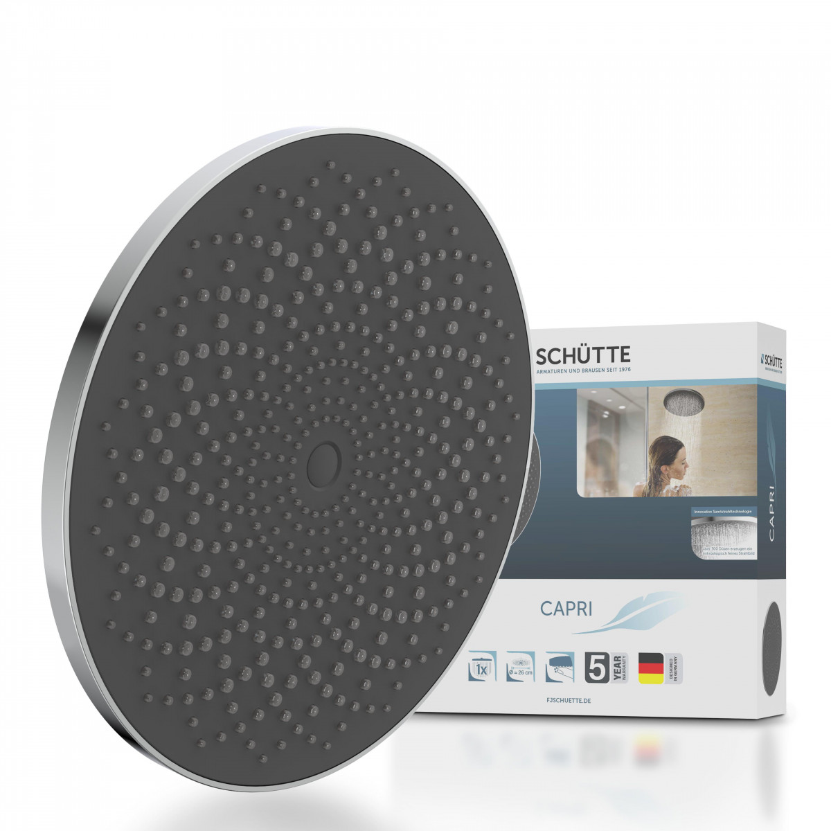 CAPRI Hoofddouche, chroom/antraciet