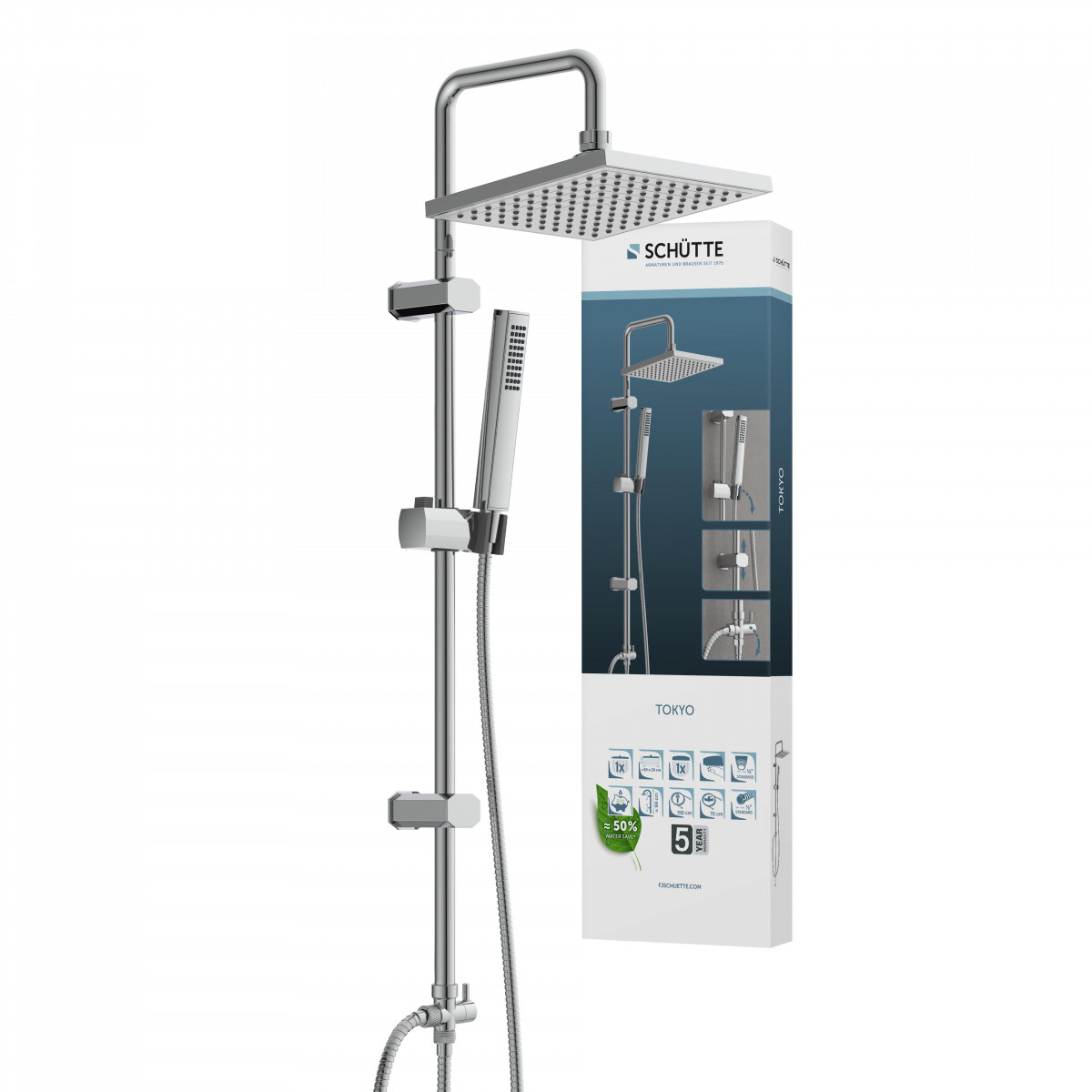 TOKYO Overhead shower set, chrome