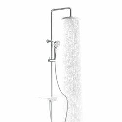 AQUASTAR Set de douche à l'envers avec tablette de douche, Chromé/Blanc