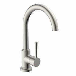CORNWALL Sink mixer low pressure, stainless steel look
