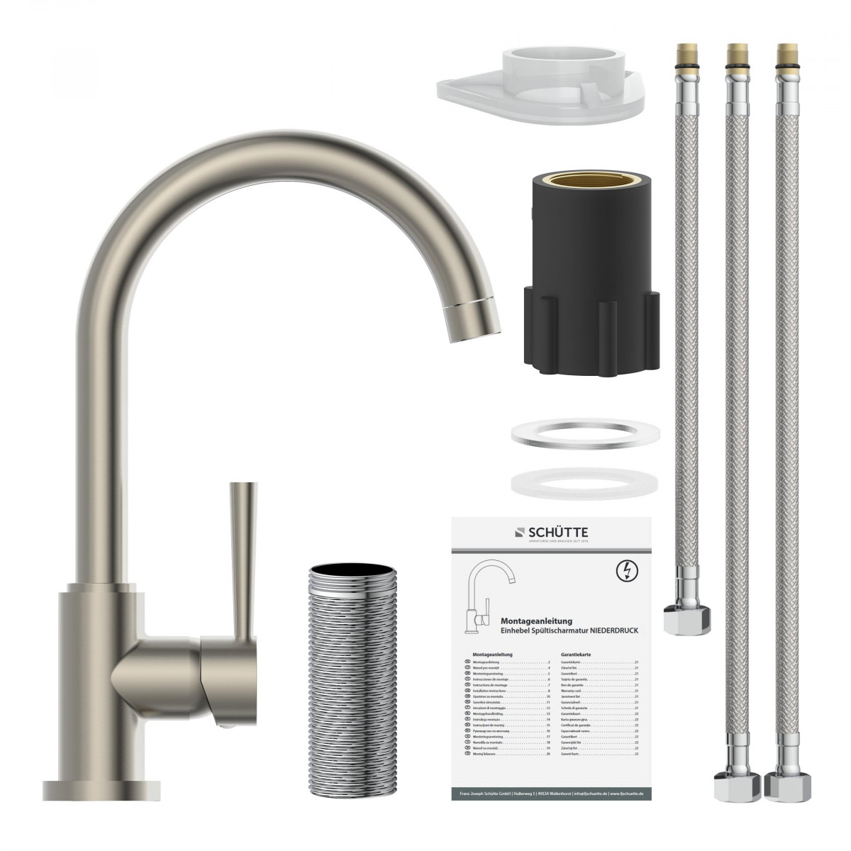 CORNWALL-Keukenkraan lage druk, look roestvrij staal