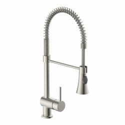 CORNWALL Sink mixer low pressure, stainless steel look, with spiral spring