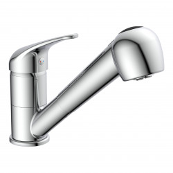 ULTRA Sink mixer low pressure, chrome, with pull-out sprayer