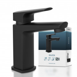 RAVEN Wash basin mixer, black matt