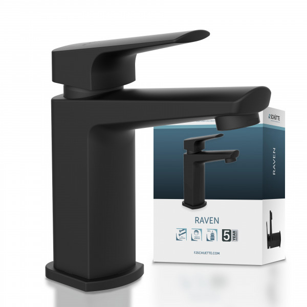 RAVEN Wash basin mixer, black matt