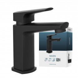 RAVEN Wash basin mixer, black matt