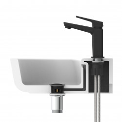 RAVEN Wash basin mixer, black matt