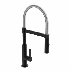 MIAMI Sink mixer, chrome/black matt, with spiral spring