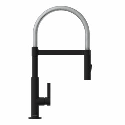 MIAMI Sink mixer, chrome/black matt, with spiral spring