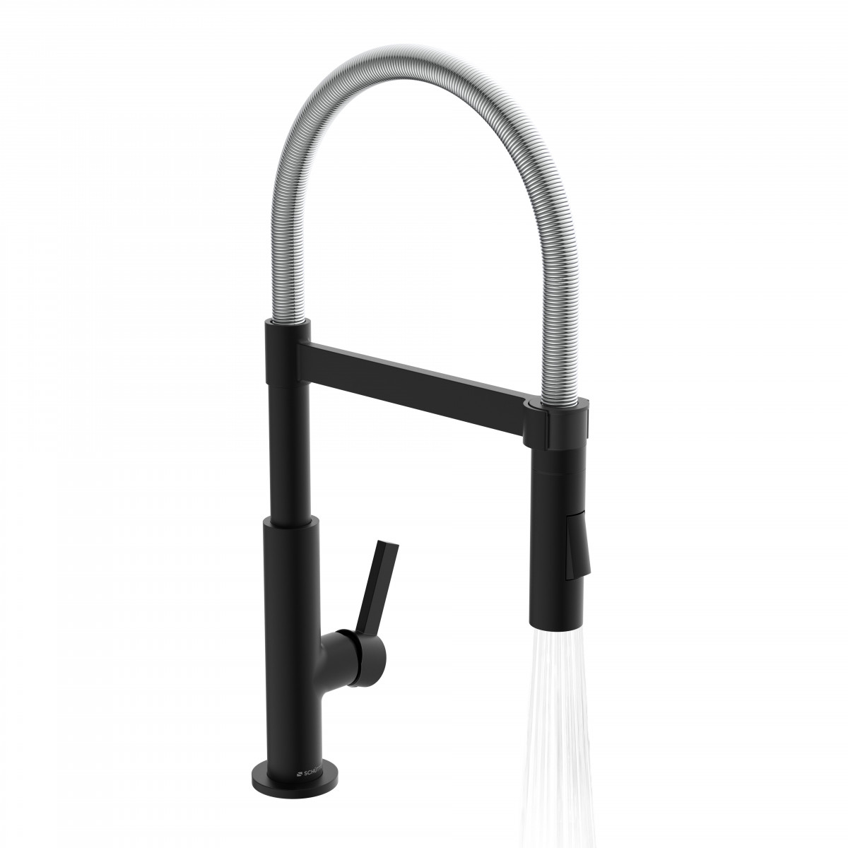 MIAMI Sink mixer, chrome/black matt, with spiral spring