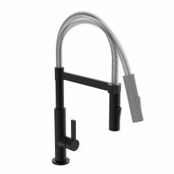 MIAMI Sink mixer, chrome/black matt, with spiral spring