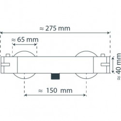 LONDON Thermostat Duscharmatur, Schwarz matt