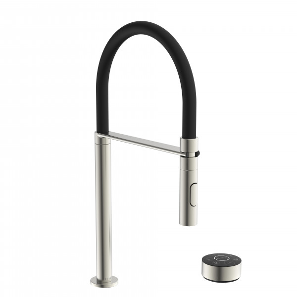 AQUADOT Digital sink mixer, stainless steel look/black