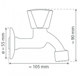 CARNEO Cold water tap for wall fixing, Chrome