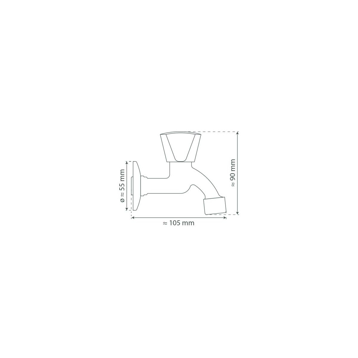 CARNEO Cold water tap for wall fixing, Chrome