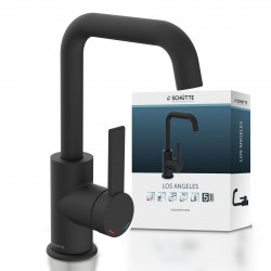 LOS ANGELES, Waschtischarmatur mit schwenkbarem Auslauf, Schwarz matt