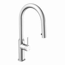 BLACKPOOL Sink mixer, chrome, with pull-out spout