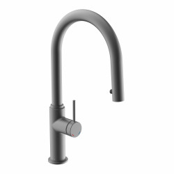 BLACKPOOL Sink mixer, graphite matt, with pull-out spout