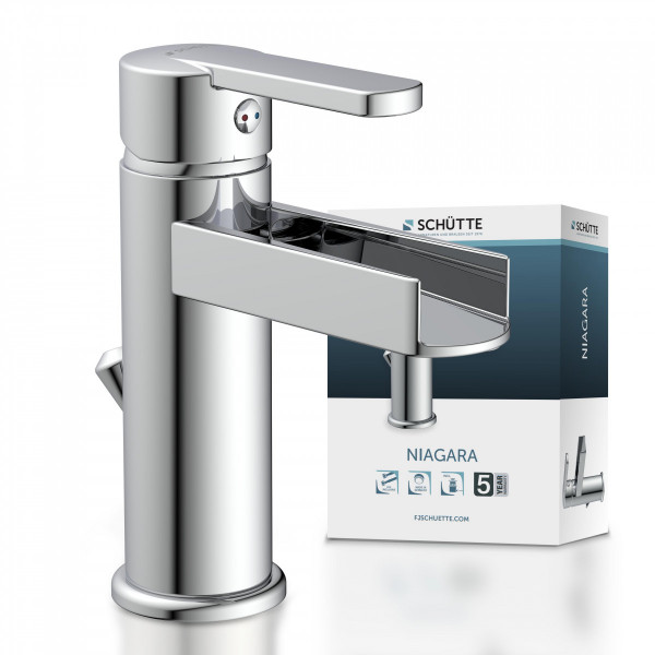 NIAGARA Wash basin mixer, chrome, with waterfall spout