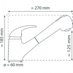 ABERDEEN Spültischarmatur, Chrom, mit herausziehbarer Geschirrbrause