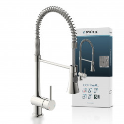 CORNWALL mitigeur cuisine avec ressort en spirale, apparence acier inoxydable