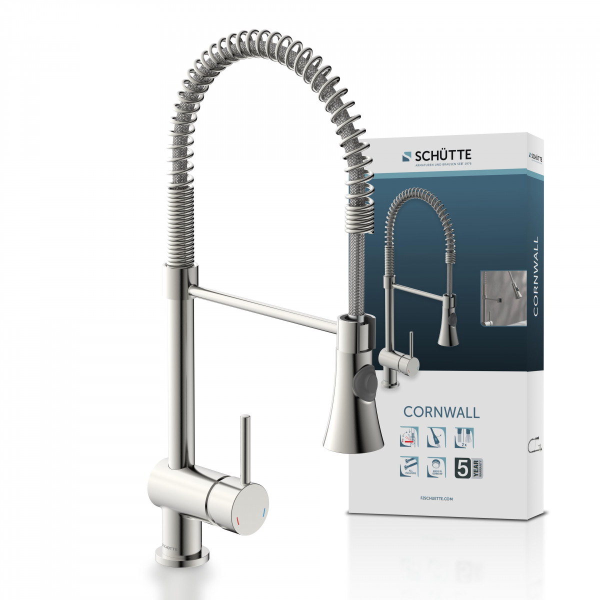 CORNWALL mengkraan keuken met spiraalveer, roestvrij staal look