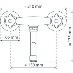 BRILLANT Sink mixer, chrome, for wall fixing