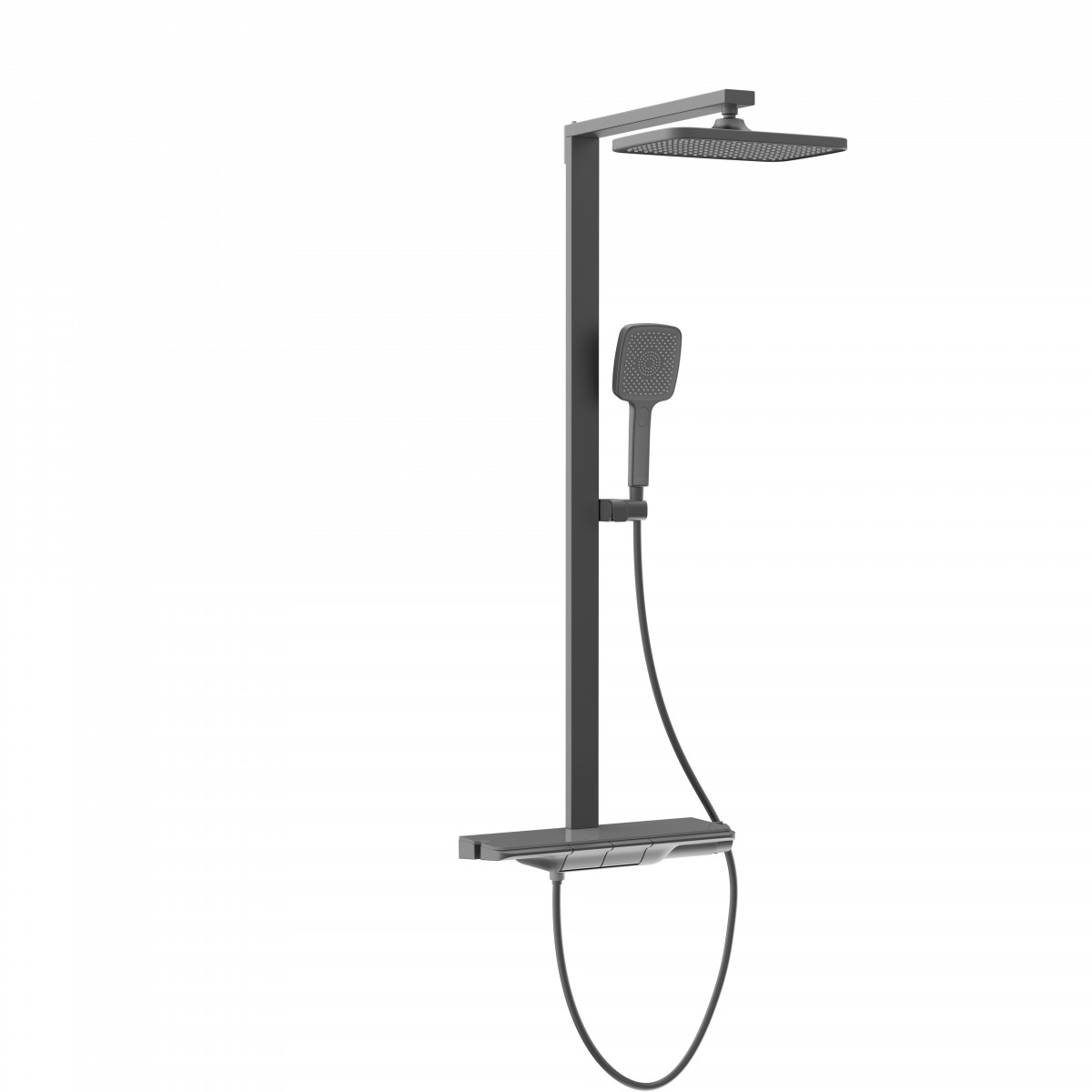 SCHÜTTE HAWAII Overhead showerset with thermostatic faucet, graphite matt