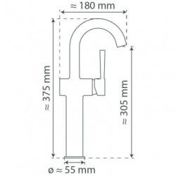 CORNWALL Wastafelkraan, chroom, voor opzetwastafel