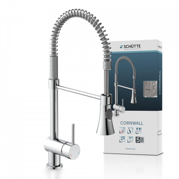 CORNWALL Sink mixer, chrome, with spiral spring