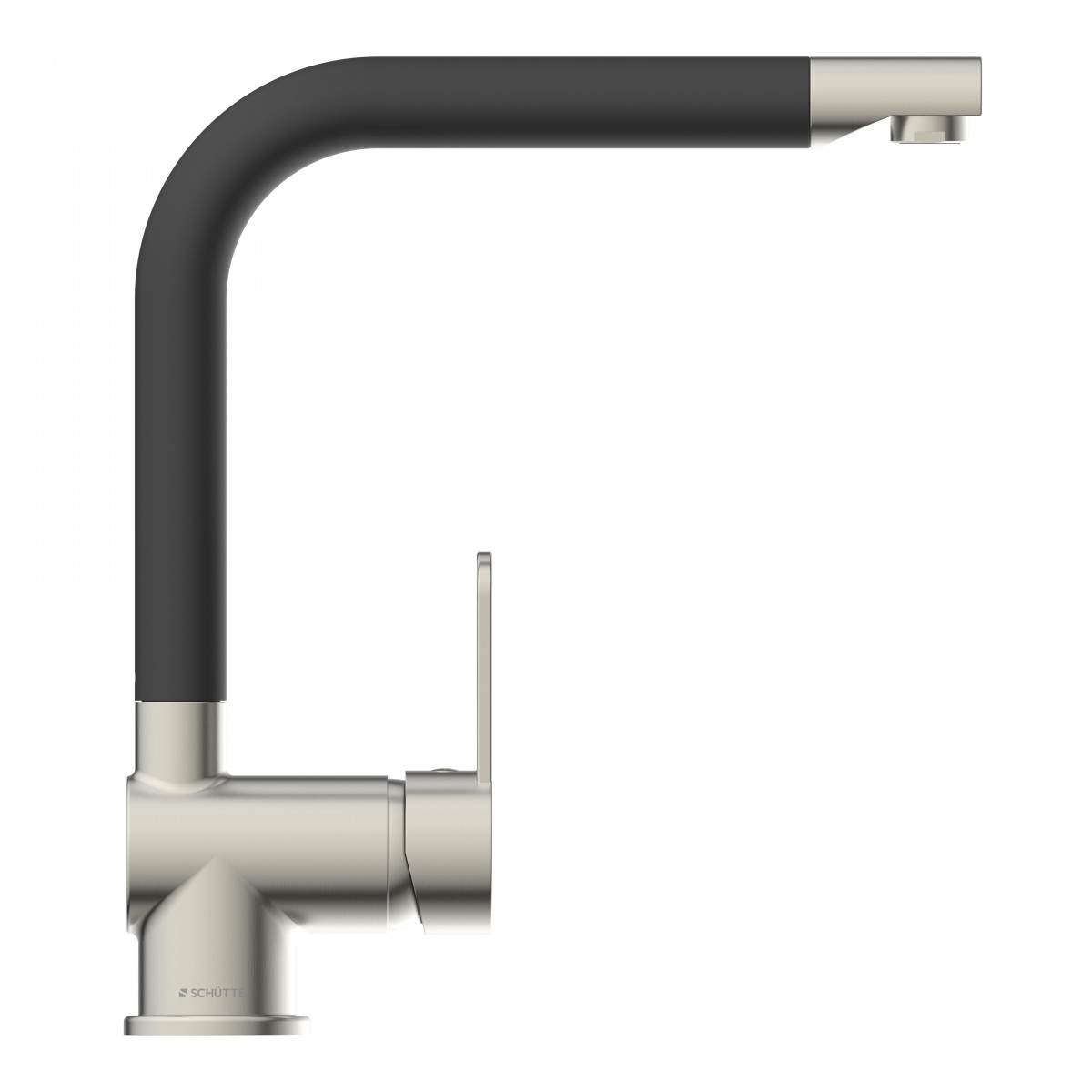 RIO mitigeur cuisine avec bec haut, apparence acier inoxydable / noir mat