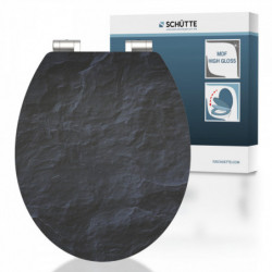 MDF High Gloss WC-Sitz BLACK STONE, mit Absenkautomatik
