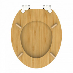 Abattant WC en Bambou Massif NATURAL BAMBOO avec Frein de Chute