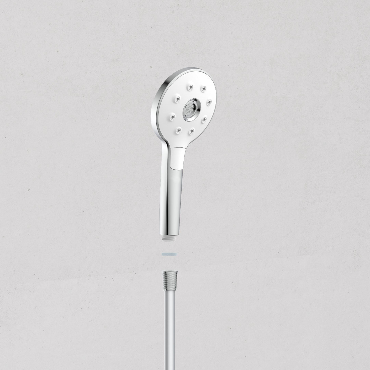 Pomme de douche Peruzzi, chrome-blanc