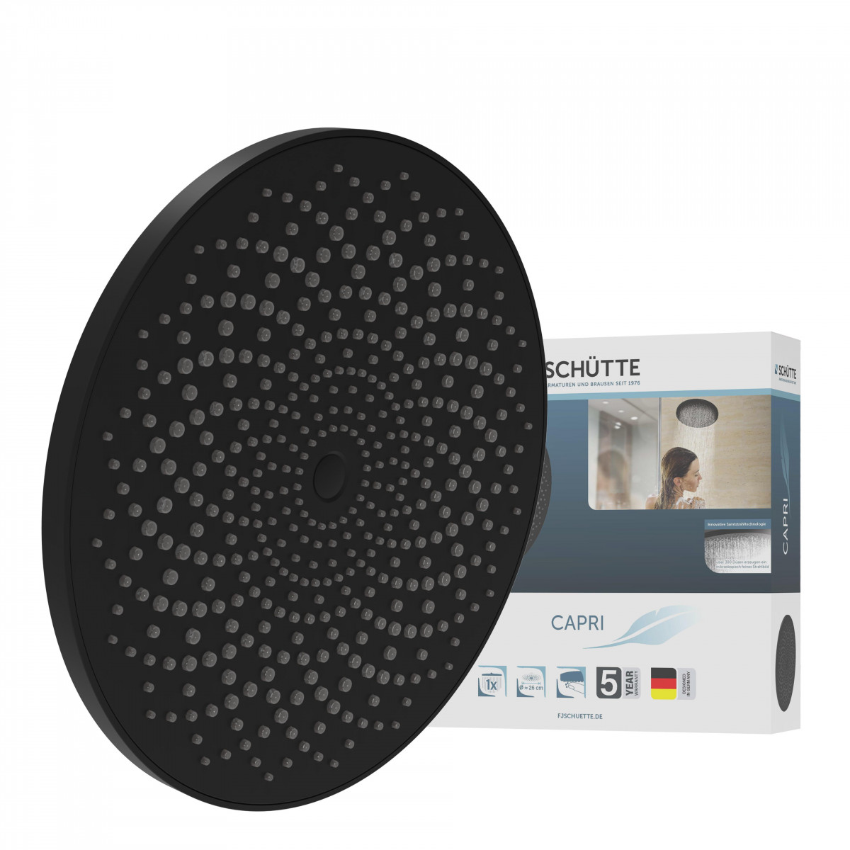 CAPRI Head Shower, matt black