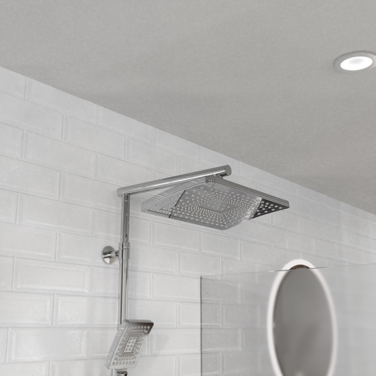 TRENTO Regendouche set met thermostatische kraan, Chroom