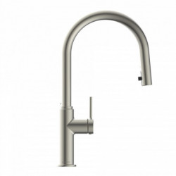 BLACKPOOL Sink mixer, stainles steel look, with pull-out spout