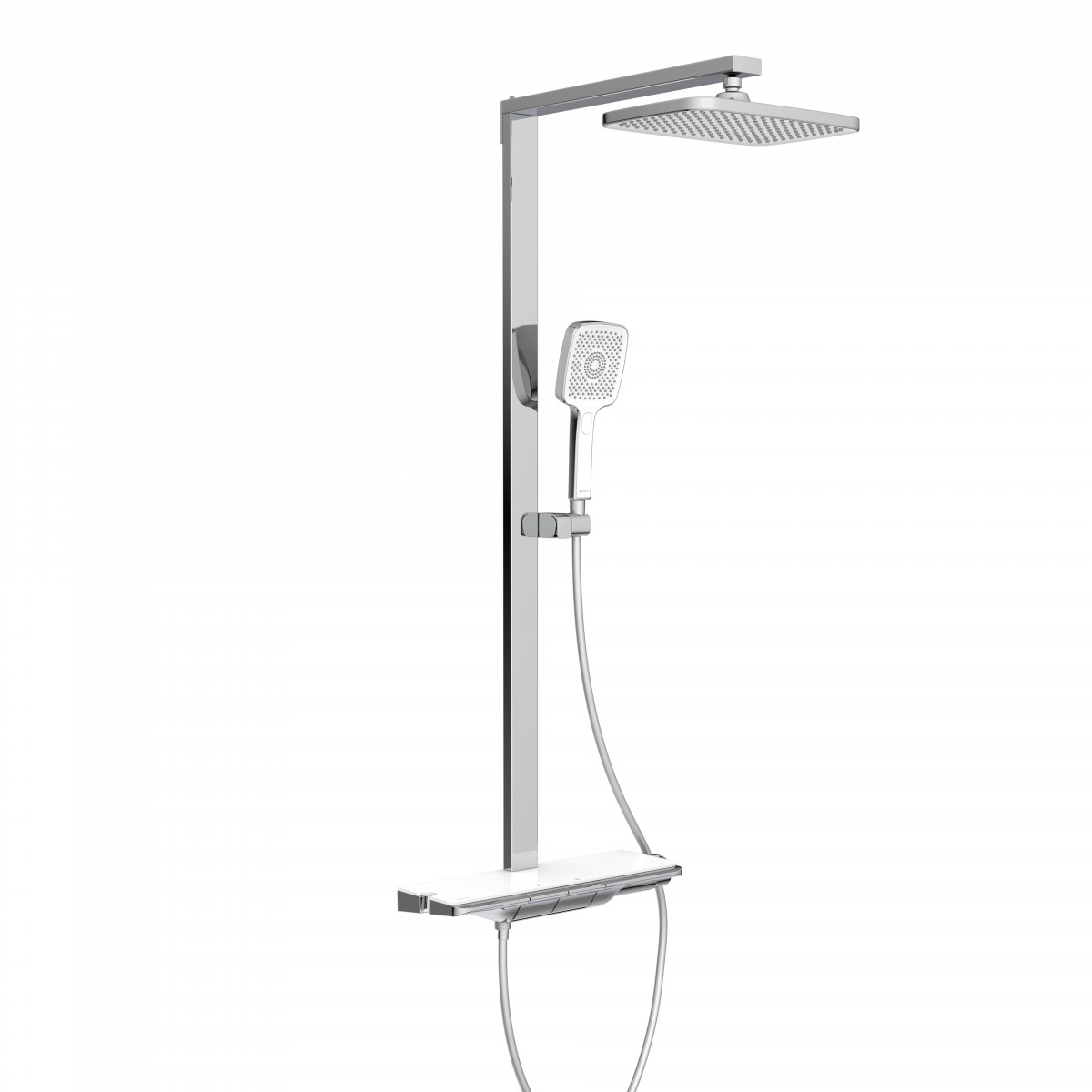 SCHÜTTE HAWAII Overhead showerset with thermostatic faucet, chrome/white