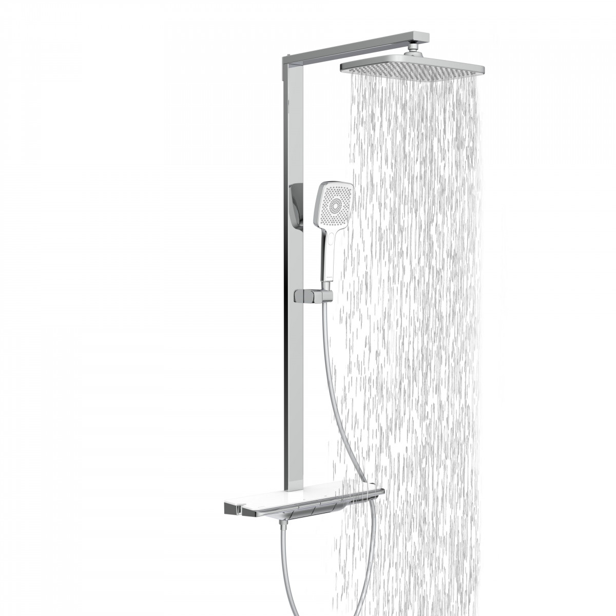 SCHÜTTE HAWAII hoofddoucheset met thermostatische kraan, chroom/wit