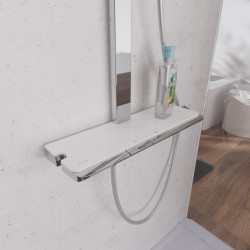 SCHÜTTE HAWAII Overhead showerset with thermostatic faucet, chrome/white