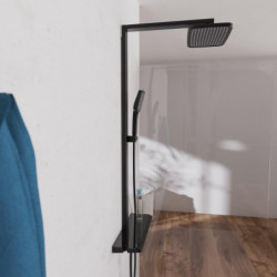SCHÜTTE HAWAII Overhead showerset with thermostatic faucet, black matt