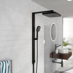 SCHÜTTE LA PALMA Overhead showerset, black matt