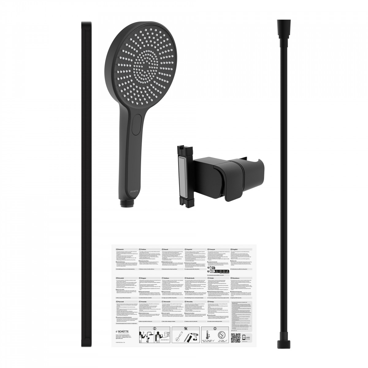 KARIBIK Shower rail set, Black matt