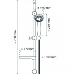 FRESH Shower rail set, chrome