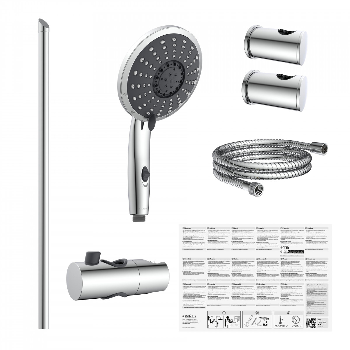 FLORENZ Stangenbrauseset, Chrom