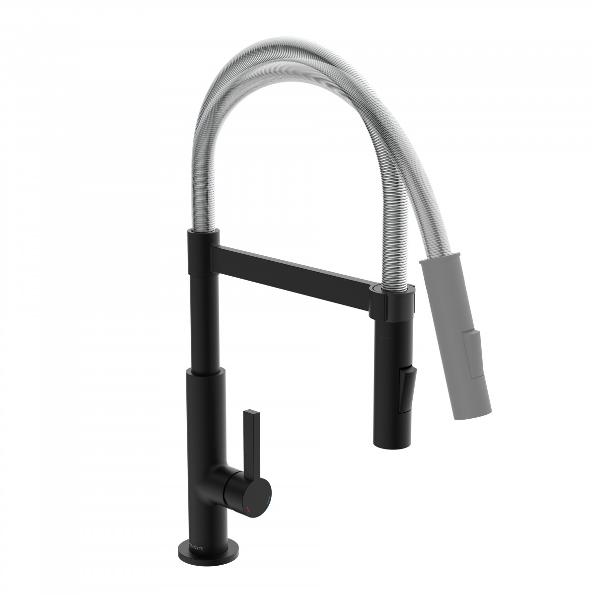 MIAMI Sink mixer, chrome/black matt, with spiral spring