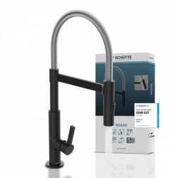 MIAMI Sink mixer, chrome/black matt, with spiral spring